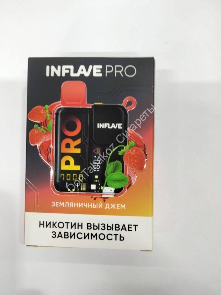 Электронная сигарета INFLAVE Pro Земляничный Джем 7000 затяжек 20мг Hard (2% Hard) Оптом                                     