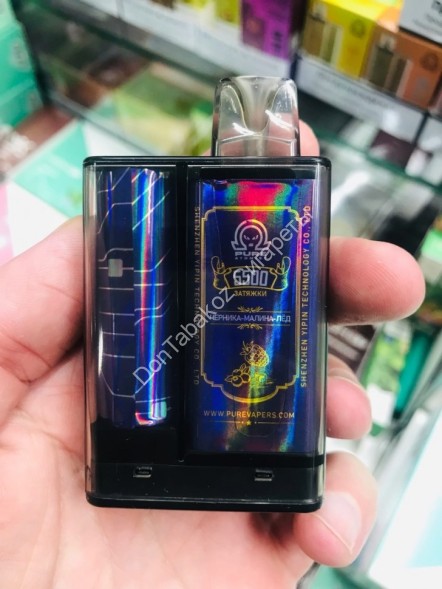Электронная сигарета Pure Atomist 5500 2% Малина Черника Лед оптом 