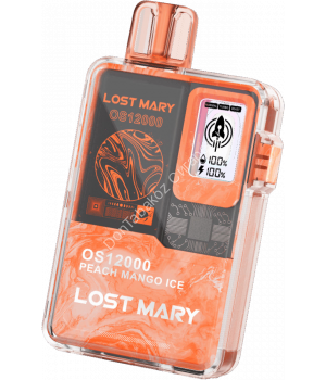 Электронная сигарета Lost Mary OS12000 Персик манго лед 20мг ОПТОМ        