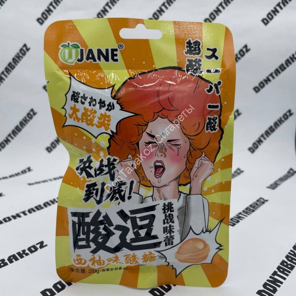 Супер кислые леденцы Ujane Кислый Грейпфрут 26 г Оптом 