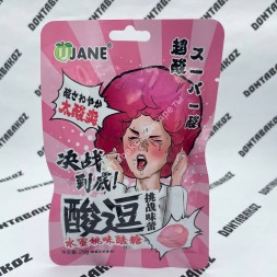 Супер кислые леденцы Ujane Кислый Персик 26 г Оптом