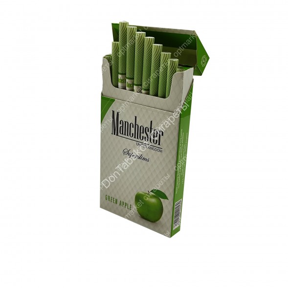 Сигареты Manchester Green Apple Superslims оптом 