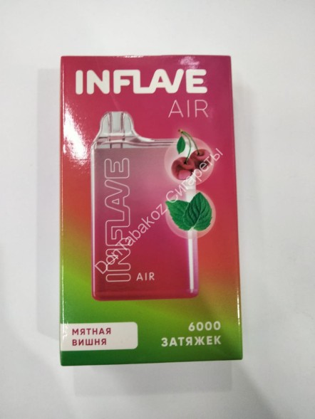 Электронная сигарета INFLAVE AIR Мятная Вишня 6000 затяжек 20мг Hard (2% Hard) Оптом  